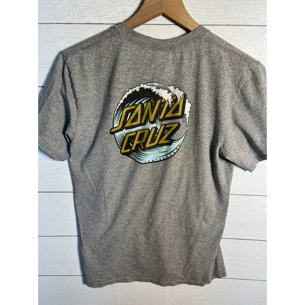 Santa Cruz T Shirt XL Youth Grey Gray Skater Skateboarding Skating Beach Surf